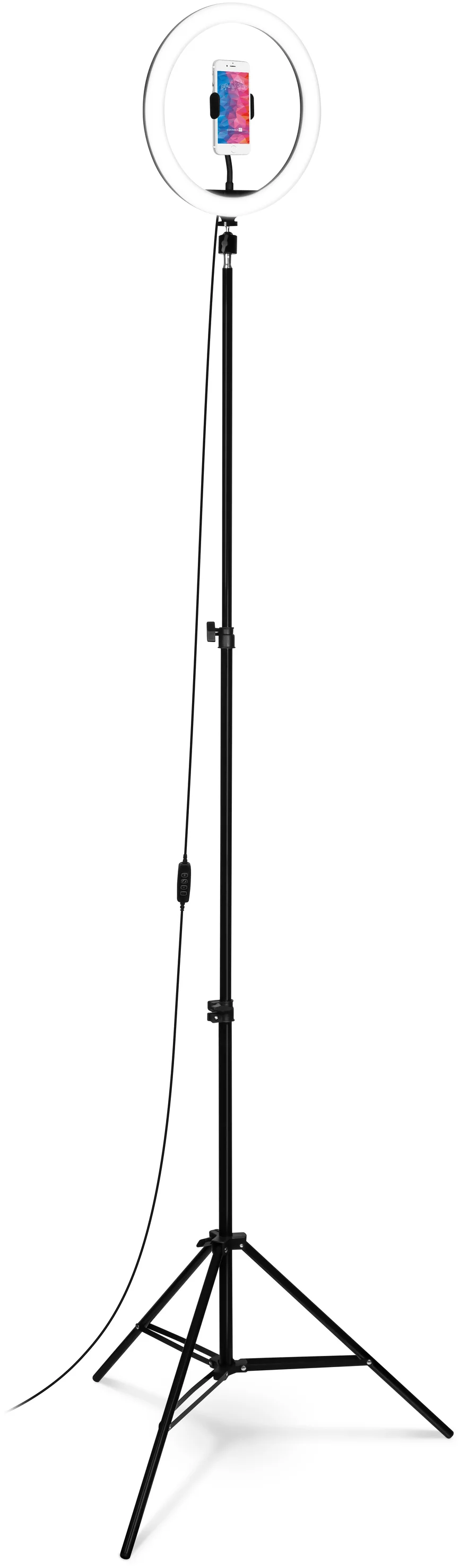 CONNECT IT Selfie12Ring kruhové 12" LED svetlo na statív 2,1 m