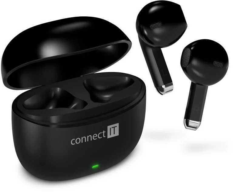 CONNECT IT True Wireless SonicBass slúchadlá do uší s mikrofónom, ČIERNA