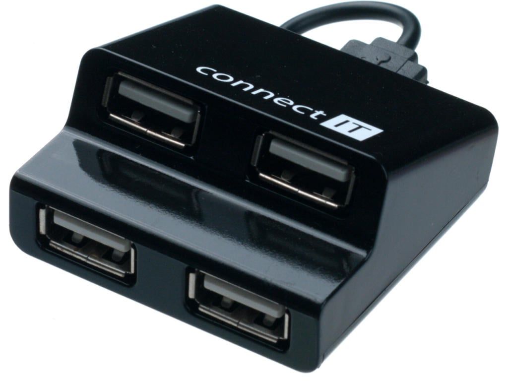 Connect IT USB hub 4 porty STEP - čierny