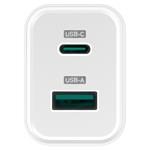 CONNECT IT Wanderer2 GaN nabíjací adaptér 1×USB-C + 1xUSB-A, 33W PD, biely