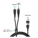 CONNECT IT Wirez 4v1 1x USB-C, 1x Lightning, 1,25 m, ČIERNA