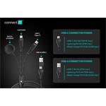 CONNECT IT Wirez 6v1 1x USB-C 1x Lightning 1x nabíjačka pre hodinky 1,25 m ČIERNA