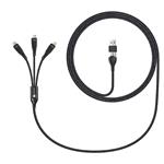 CONNECT IT Wirez 6v1 2x USB-C, 1x Lightning, 1,25 m, ČIERNA