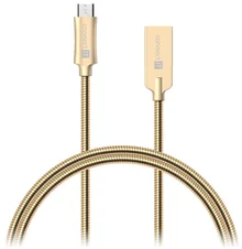 Connect IT Wirez Steel Knight MicroUSB - USB kábel, zlatý, 1 m CCA-3010-GD