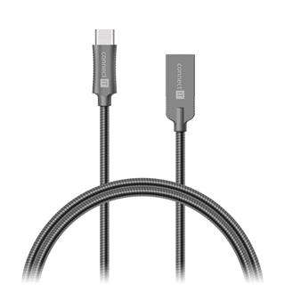 Connect IT Wirez Steel Knight USB-C (Type C) - USB kábel, metallic anthracite, 1 m CCA-5010-AN