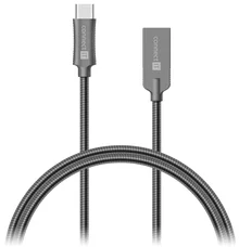Connect IT Wirez Steel Knight USB-C - USB kabel, metallic anthracite, 1 m