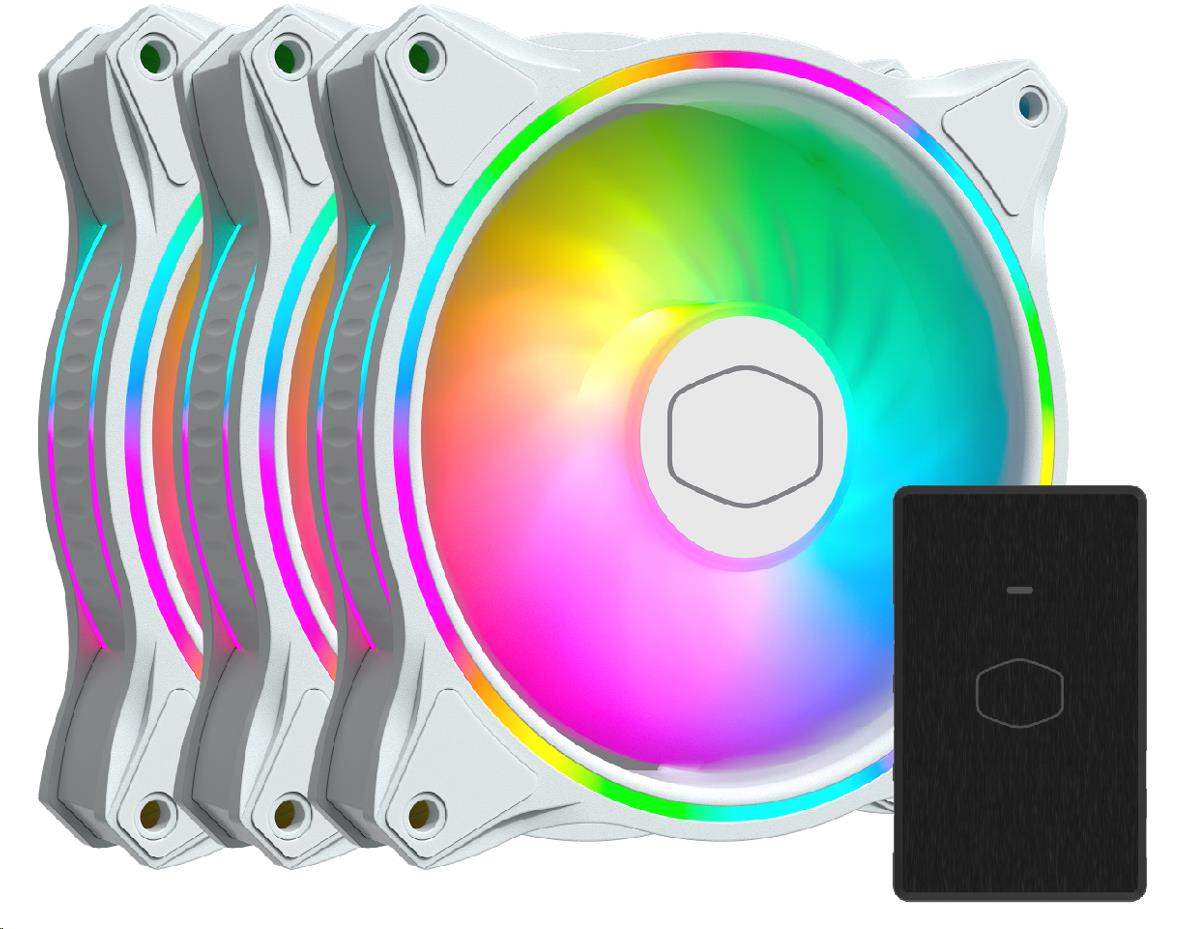 Cooler Master MasterFan MF120 Halo 3in1 White, ARGB, 3ks, bílá