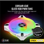 Corsair QL120 RGB, 3× 120 mm, biely