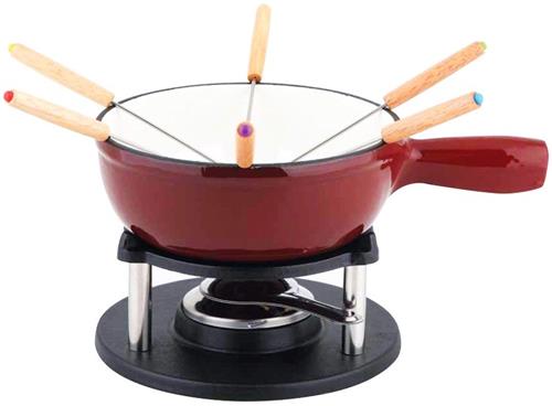 CS Solingen Fondue litinové sada ALPEN, červená