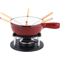 CS Solingen Fondue litinové sada ALPEN, červená