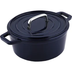 CS Solingen Liatinový okrúhly pekáč s vekom so smaltovaným povrchom ALPEN, 24 cm, modrý
