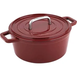 CS Solingen Pekáč s poklicí litinový se smaltovaným povrchem ALPEN, 20 cm, červená 