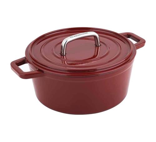 CS Solingen Pekáč s pokrievkou liatinový so smaltovaným povrchom ALPEN, 20 cm, červený