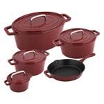 CS SOLINGEN Pekáč s vekom liatinový ALPEN 14 cm červený CS-078065