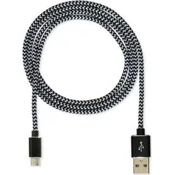CUBE1 nylon datový kabel USB > microUSB, 2m, Black