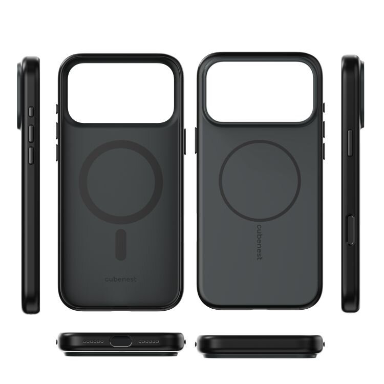 Cubenest Kryt na iPhone 17 Pro Max s podporou MagSafe matný černý