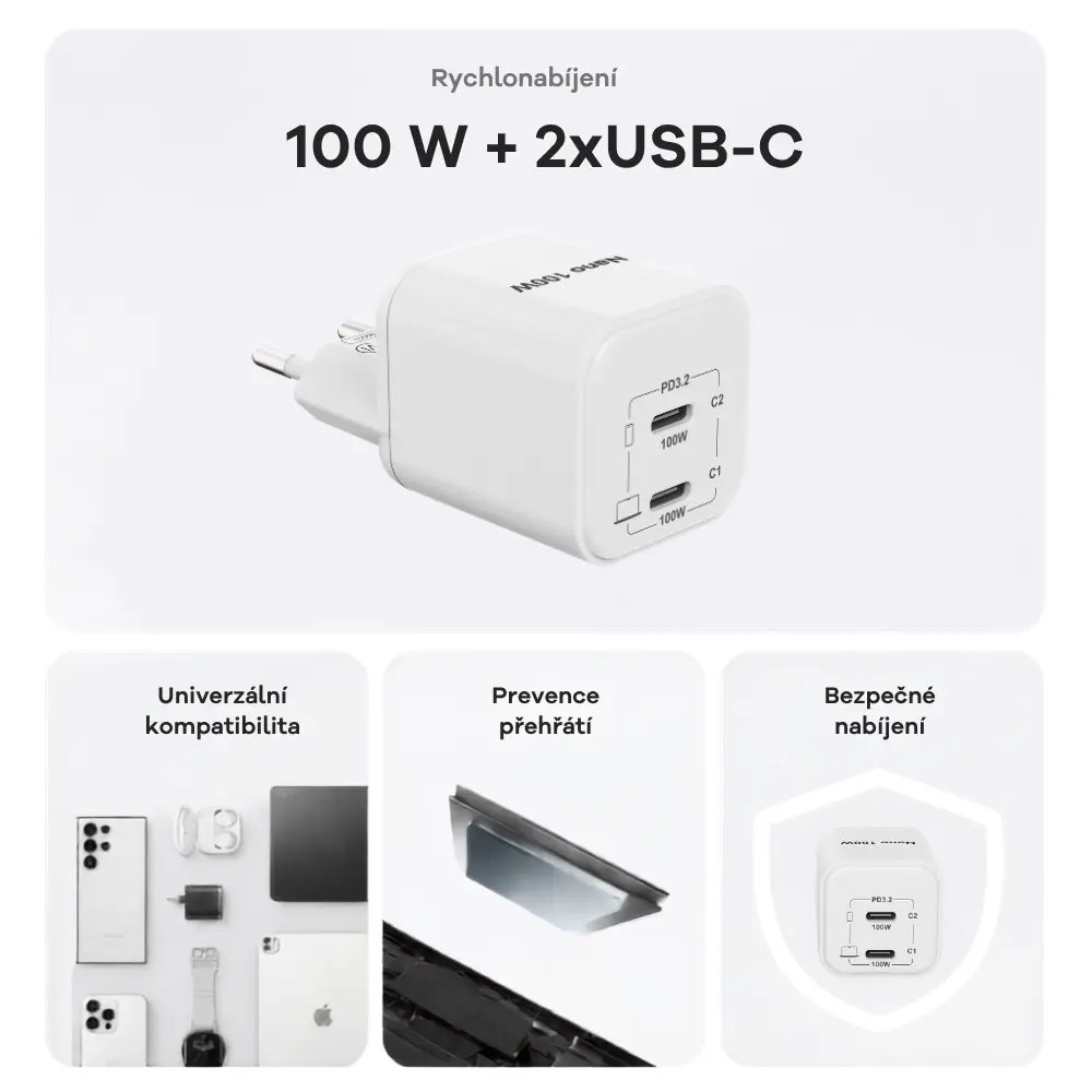Cubenest PD Nano Adapter 100W N2D100 White