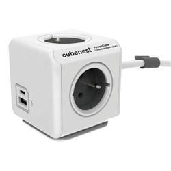 Cubenest PowerCube Extended USB A+C PD 20 W 1,5 m - šedá