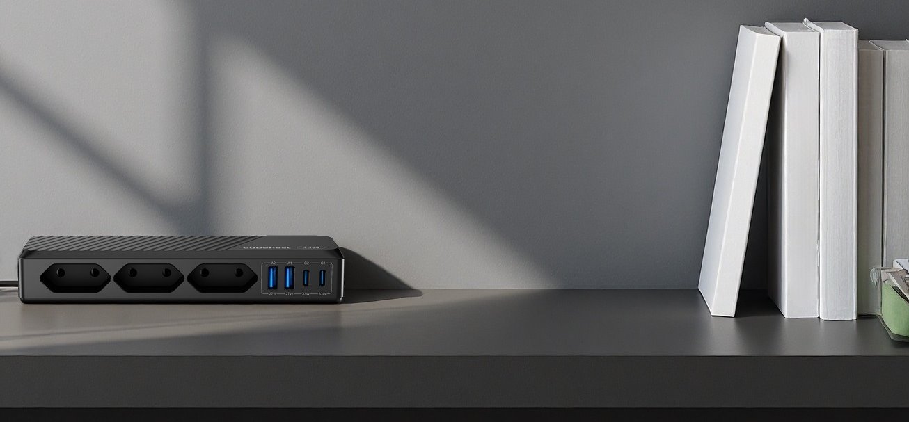 Cubenest PowerStrip SlimLine 2xUSB-A + 2x USB-C 33W Black