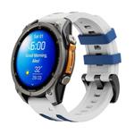 Cubenest Premium Silicone Garmin QuickFit Band WHITE/BLUE 22mm