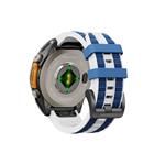 Cubenest Premium Silicone Garmin QuickFit Band WHITE/BLUE 22mm