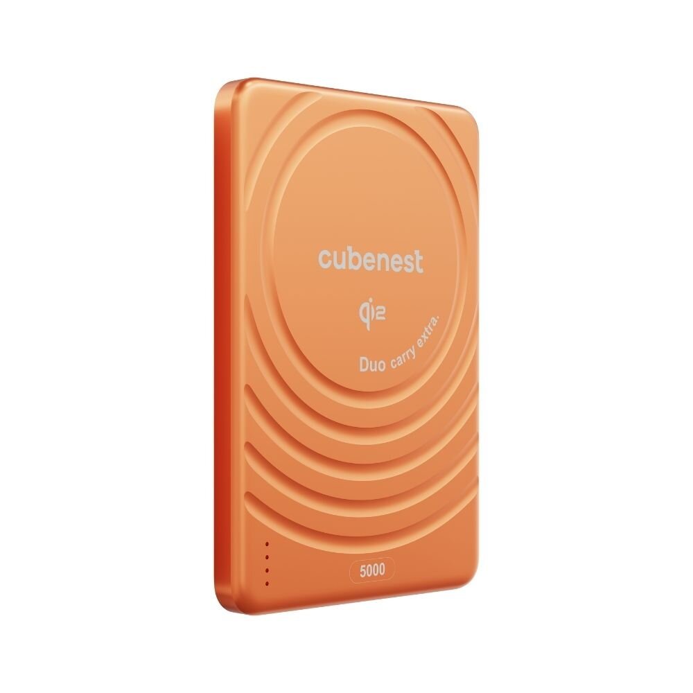 Cubenest Qi2 Magnetická bezdrátová powerbanka SlimDual 5000 mAh SQ1B3D - oranžová
