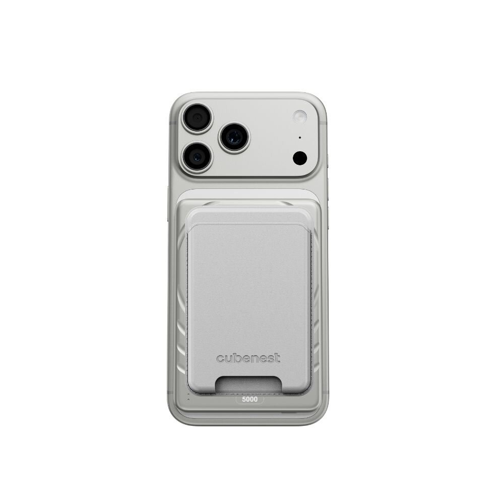 Cubenest Qi2 Magnetická bezdrátová powerbanka SlimDual 5000 mAh SQ1B3D - stříbrná