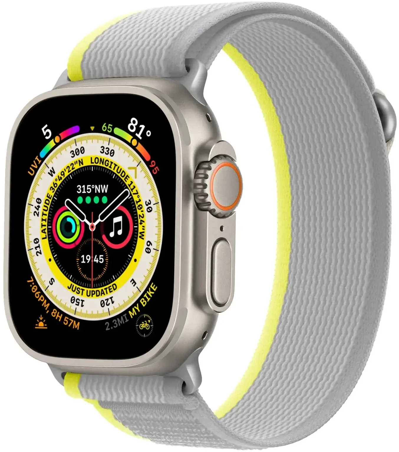 Cubenest Řemínek na Apple Watch Trail Loop BEIGE with yellow/white (42-49mm)