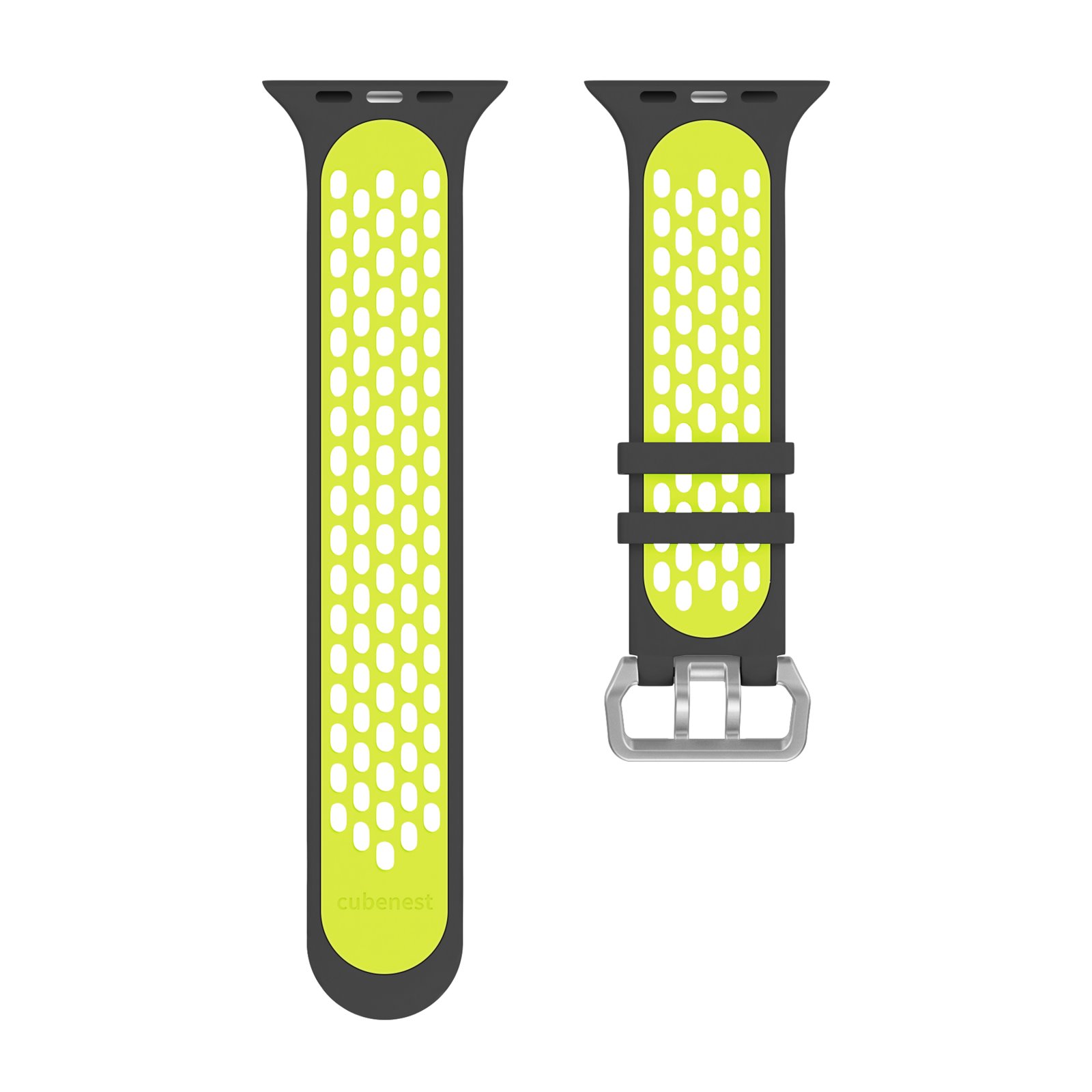 Cubenest Sportovní řemínek na Apple Watch Sport Band BLACK with Yellow(42-49mm)