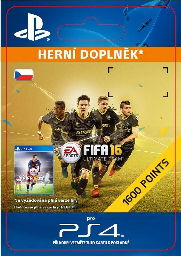 CZ PS4 - 1,600 FIFA 16 Points elektronická licence