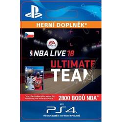 CZ PS4 - EA SPORTS™ NBA LIVE 18 ULTIMATE TEAM™ - 2800 NBA POINTS elektronická licence