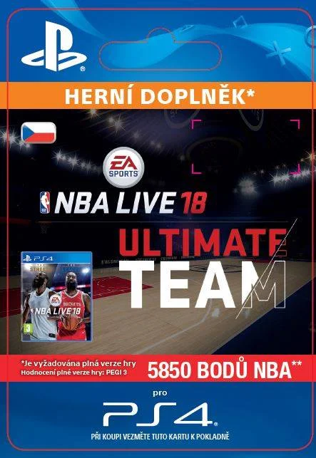 CZ PS4 - EA SPORTS™ NBA LIVE 18 ULTIMATE TEAM™ - 5850 NBA POINTS elektronická licence