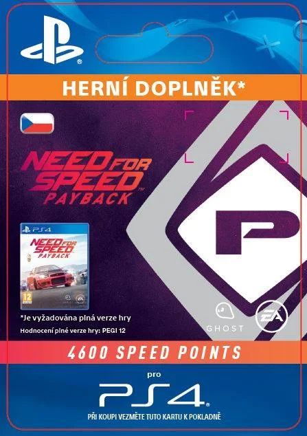 CZ PS4 - NFS Payback 4600 Speed Points (Av. 7.11.2017) elektronická licence