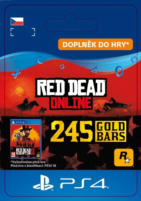 CZ PS4 - Red Dead Online: 245 Gold Bars elektronická licence