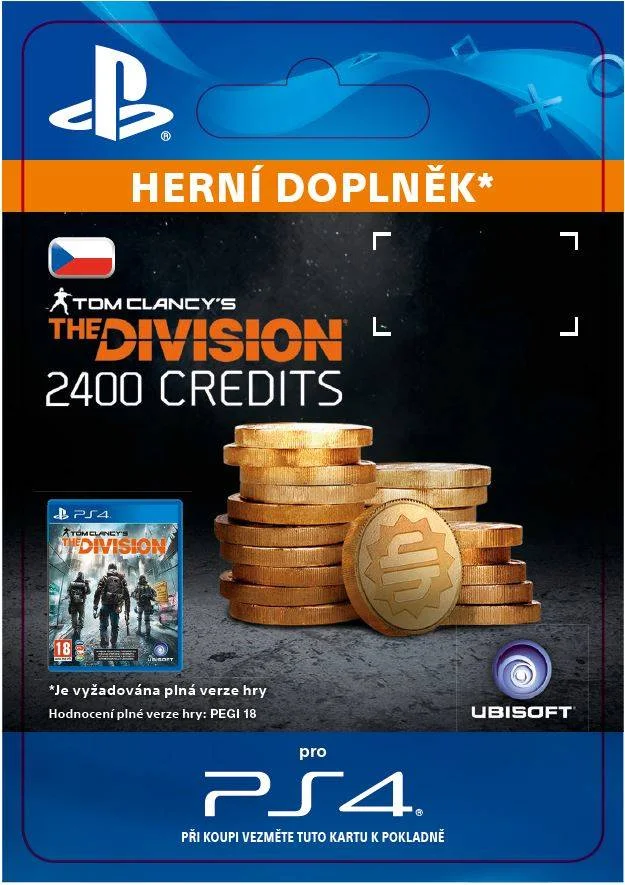 CZ PS4 - Tom Clancy's The Division - 2400 Premium Credits Pack elektronická licence