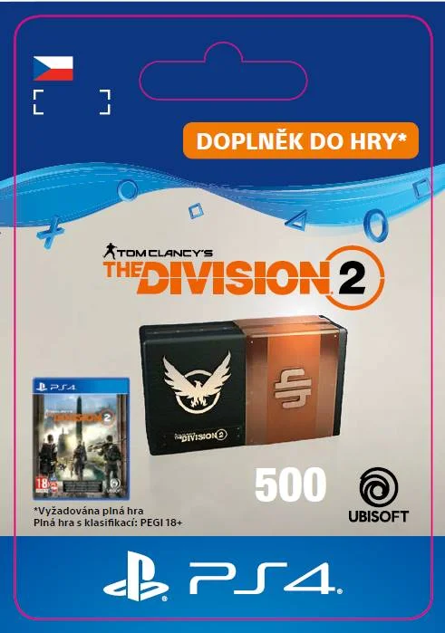CZ PS4 - Tom Clancy’s The Division 2 – 500 Premium Credits Pack elektronická licence