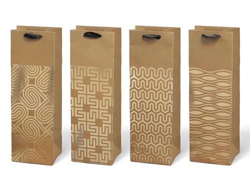 Darčeková taška T12 kraft mix č. 76 (125x350x90)