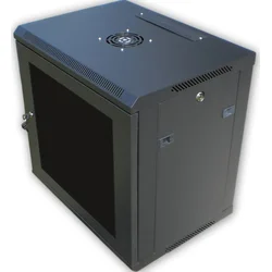DATACOM 19" rack 12U/450 mm BK (sklo) čierna