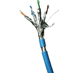 DATACOM F/FTP drôt CAT6A LSOH,Eca 100m, plášť modrý 12151