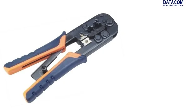 DATACOM Konektorovací kleště PROFI 8P+6P OR/BL račna (RJ45,12,11)