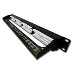 DATACOM Patch panel 19" UTP 24 portov CAT5E DUAL 1U BK (4x6p) VL