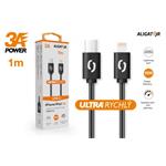 Dátový kábel ALIGATOR POWER 3A, USB-C/Lightning, 1m čierny DATKP33