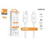 Dátový kábel ALIGATOR POWER 3A, USB-C/micro USB 1m biely DATKP42