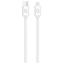 Datový kabel ALIGATOR POWER 3A, USB-C/micro USB 1m bílý