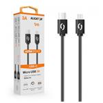 Datový kabel ALIGATOR POWER 3A, USB-C/micro USB 1m černý