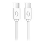 Dátový kábel ALIGATOR POWER 65W, USB-C/USB-C 3A, 2,5 m biely