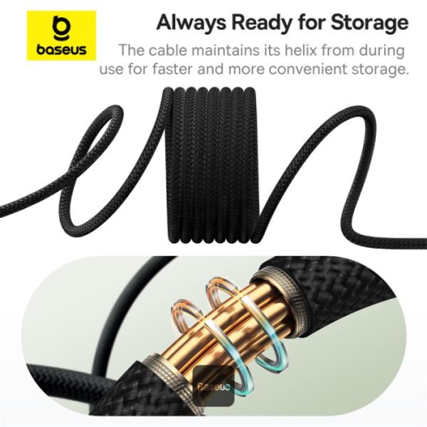 Datový magnetický kabel Baseus Tungsten Gold USB-C/USB-C 1m 100W černý
