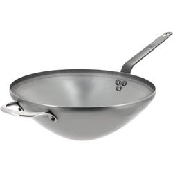 de Buyer Železná pánev WOK s plochým dnem, 32 cm 