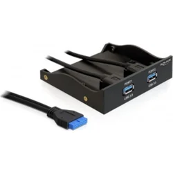 Delock 3,5” panel 2x USB 3.0 černý (19-pin)