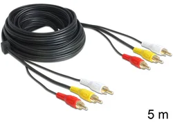 Delock Audio/Video kabel 3 x RCA samec/samec 5m (85027)
